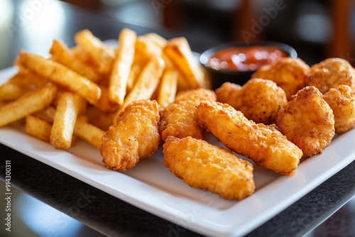  Fried Chicken Strips with French Fries