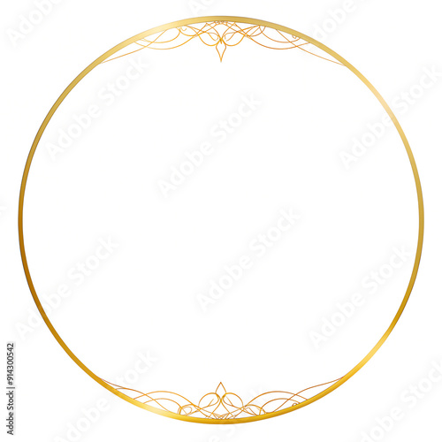 Wallpaper Mural Golden empty circle with intricate design as border, blank background, border is thin, circle is thin Torontodigital.ca
