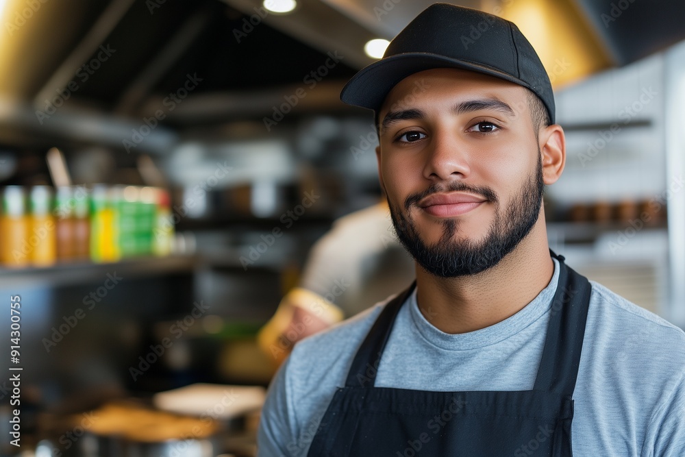 Fototapeta premium Fast Casual Restaurant Worker