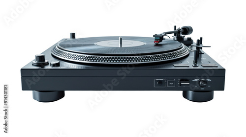 Turntables dj on transparent background