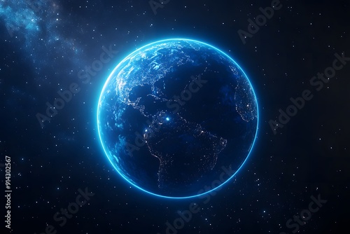 Fototapeta Naklejka Na Ścianę i Meble -  View from space of planet Earth, the nitrogen ozone layer