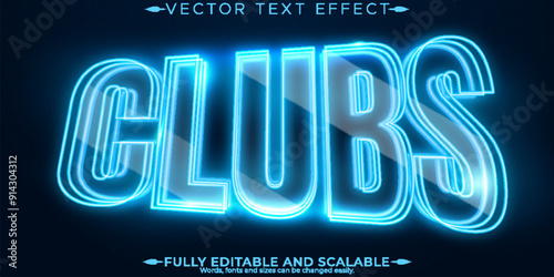 Neon light text effect, editable retro and glowing text style