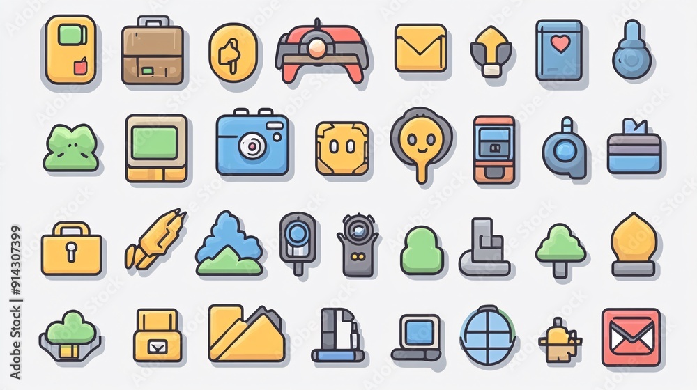 Minimal symbols and icons in flat design with clean lines and high detail rendered in pastel colors Stock Photo with copy space Minimal symbols and icons in flat design with clean lines and high detail rendered in pastel colors Stock Photo with copy space