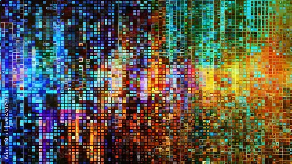 Abstract colorful digital mosaic background, vibrant geometric pattern Abstract colorful digital mosaic background, vibrant geometric pattern
