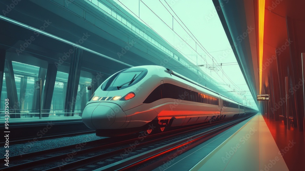 High Speed Train Entering Station High Speed Train Entering Station