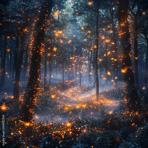 autumn forest in the morning
