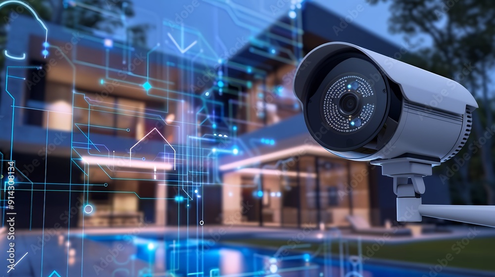 Modern Security Camera Overseeing and safety,Powerful Wi-Fi and Network Safeguard Enable Effective Management of Security Systems Rversee remote view with futuristic concept Modern Security Camera Overseeing and safety,Powerful Wi-Fi and Network Safeguard Enable Effective Management of Security Systems Rversee remote view with futuristic concept