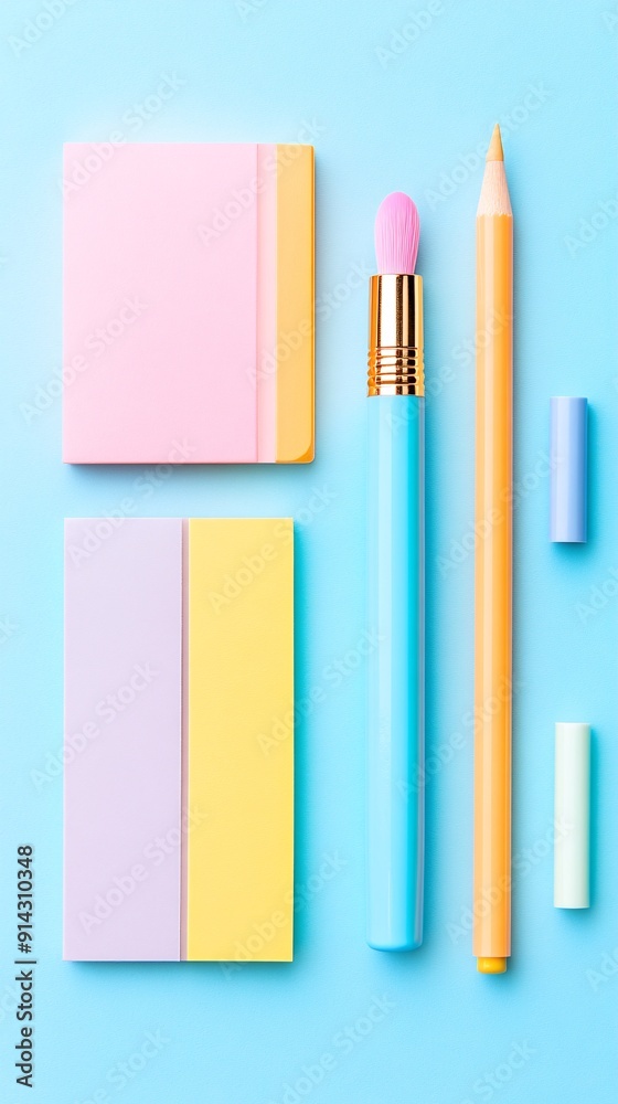 Pastel-colored minimal symbols and icons with high detail and clean flat design lines Stock Photo with copy space Pastel-colored minimal symbols and icons with high detail and clean flat design lines Stock Photo with copy space