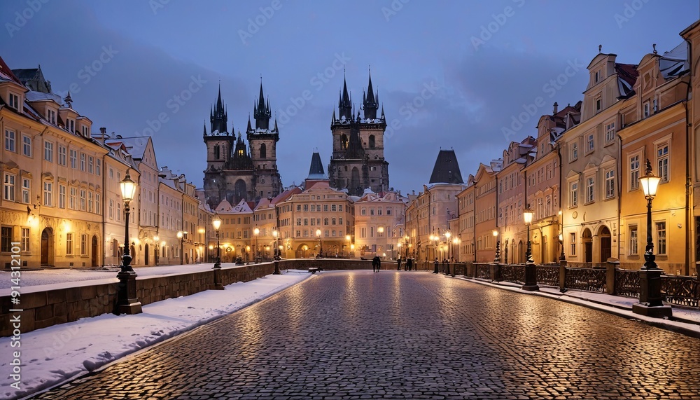 Fototapeta premium Winter in Historic Streets