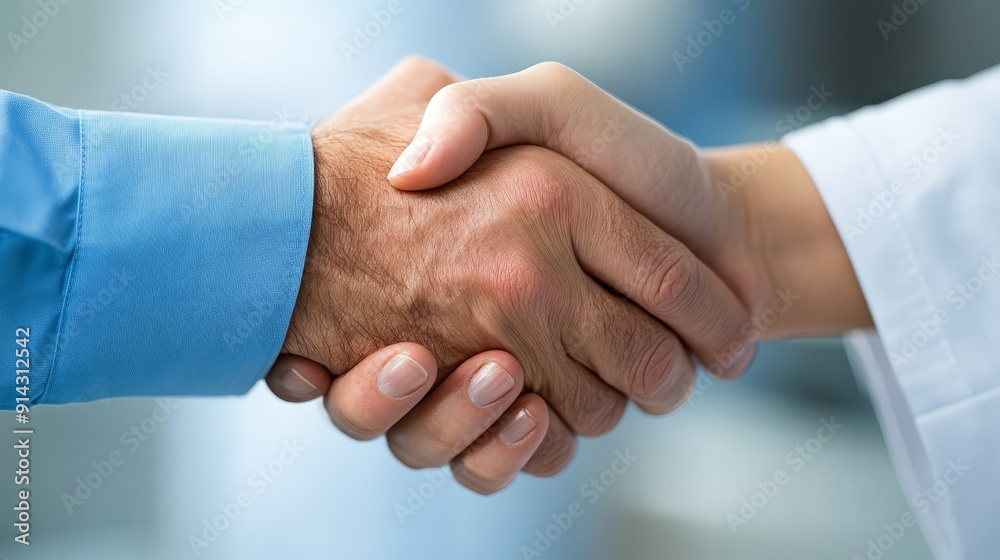 Close-up Handshake in Professional Setting Close-up Handshake in Professional Setting