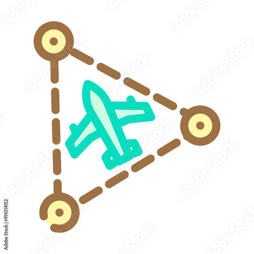 the bermuda triangle unsolved mystery color icon vector. the bermuda triangle unsolved mystery sign. isolated symbol illustration