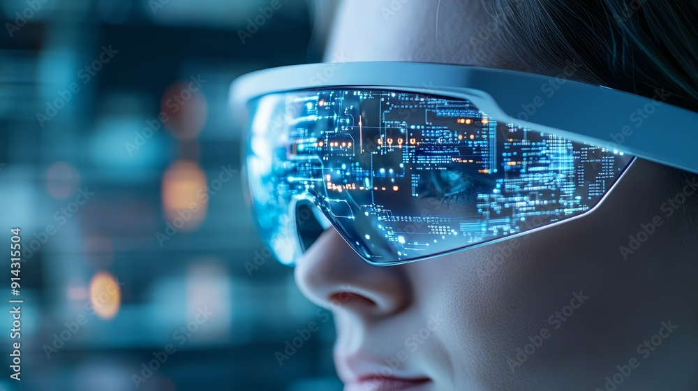 Close-up of Futuristic Smart Glasses Close-up of Futuristic Smart Glasses