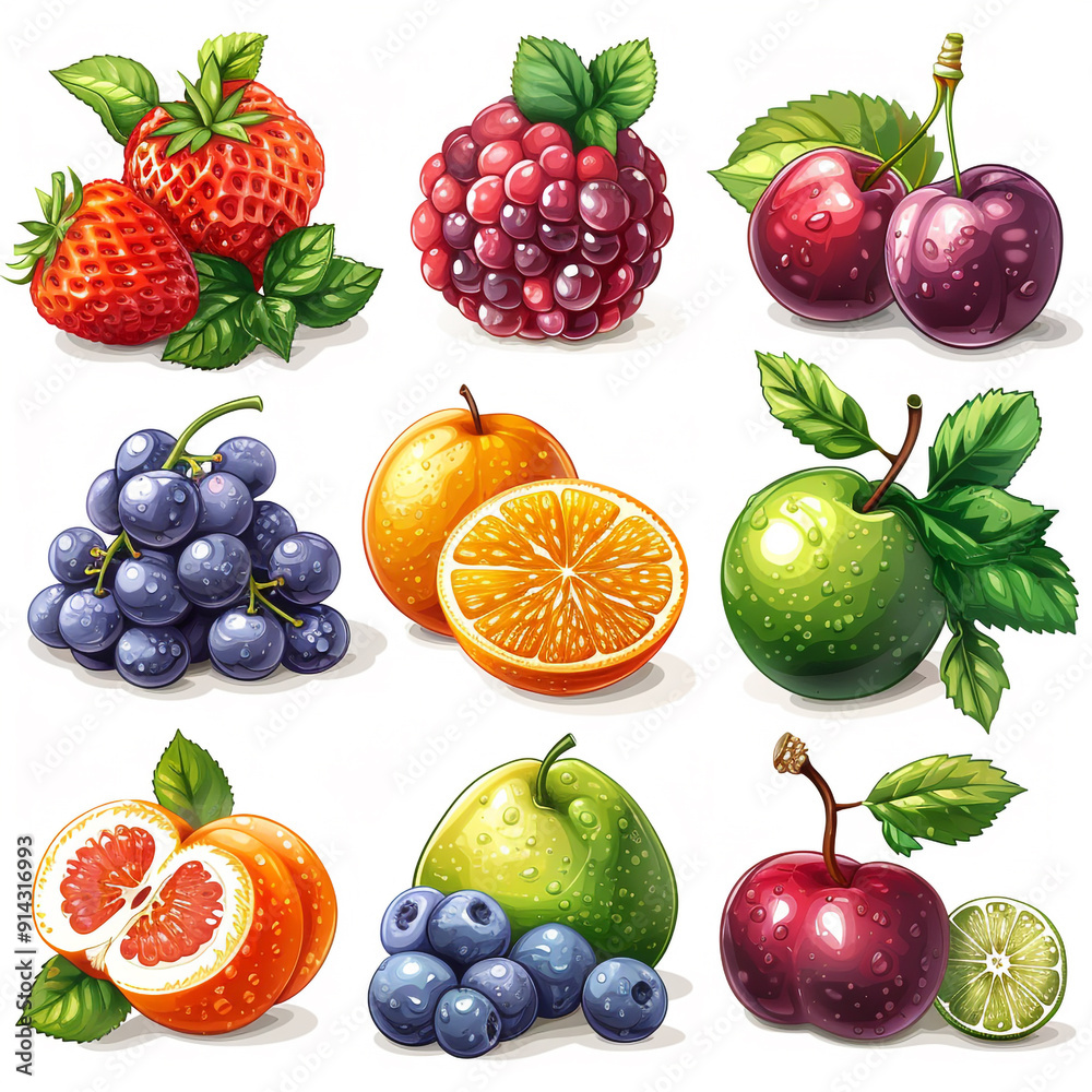 collection of fruits collection of fruits