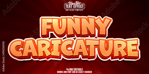 Funny editable text effect, customizable cartoon and animation 3d font style