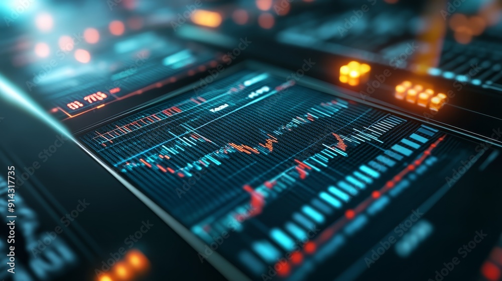 Advanced Digital Stock Market Analysis Display Advanced Digital Stock Market Analysis Display