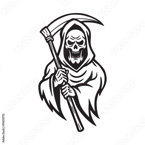 Illustration of death with a scythe.vector