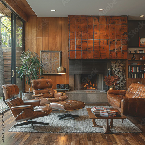 living room with fireplace