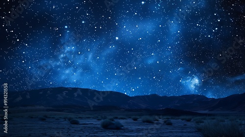 Starry Night Over a Desert Landscape