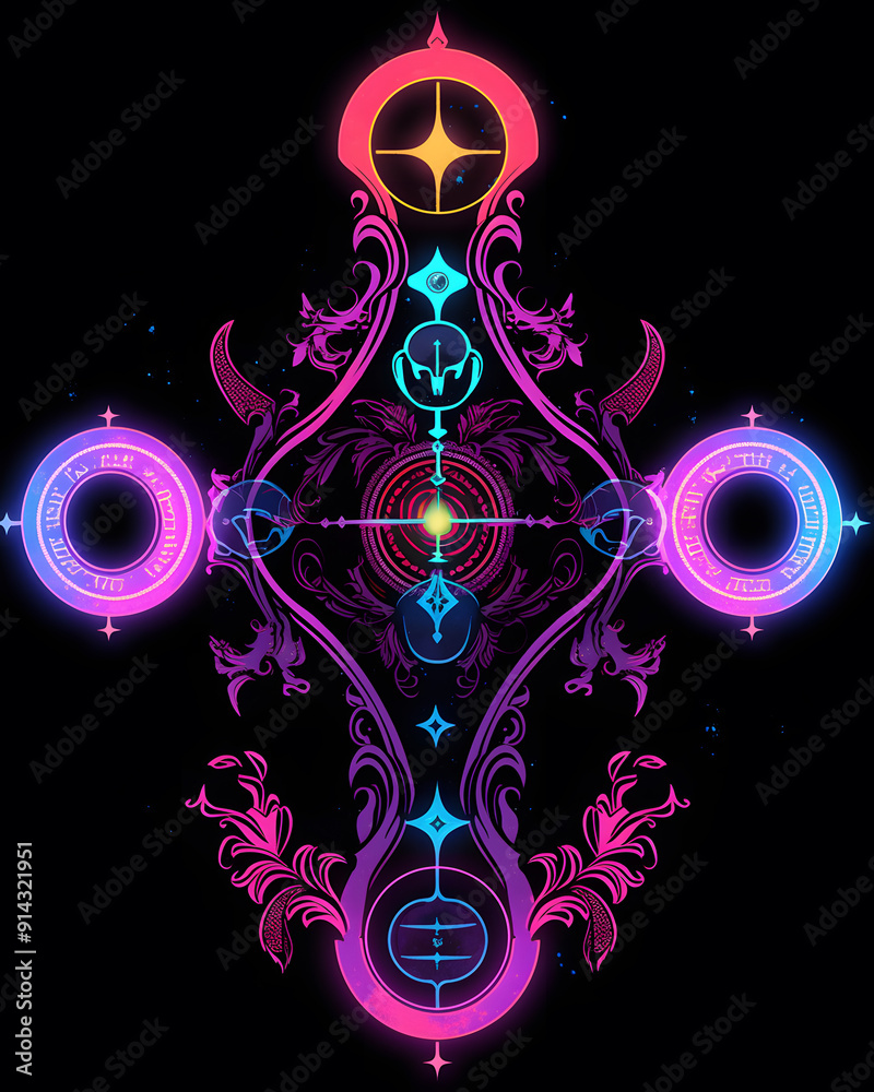 Fototapeta premium Chi Rho Christianity art nouveau illustration