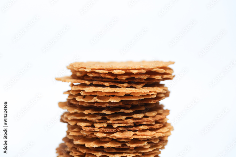 Wafer snacks on a white background Wafer snacks on a white background