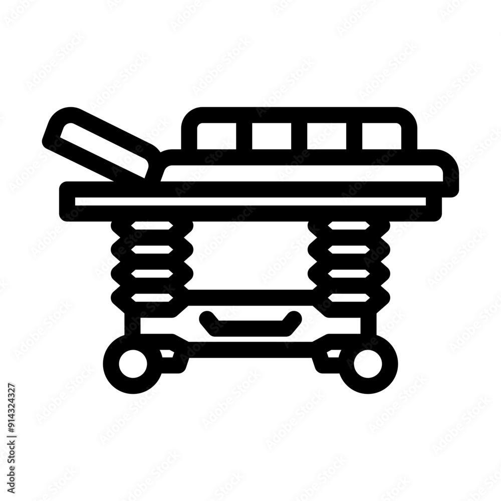 stretcher transport ambulance line icon vector. stretcher transport ambulance sign. isolated contour symbol black illustration stretcher transport ambulance line icon vector. stretcher transport ambulance sign. isolated contour symbol black illustration