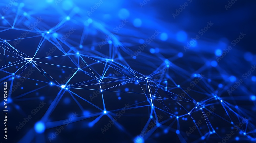 Obraz premium Abstract blue digital network connection background representing technology, data communication, and modern digital future concepts.