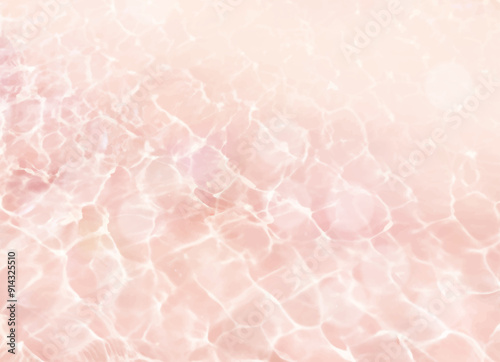 Caustic light deep wave vector design texture. Sea or ocean water background. Summer beach aestetic. Natural transparent underwater surface. Clean sparkling waterscape. Swimming pool aqua reflections.