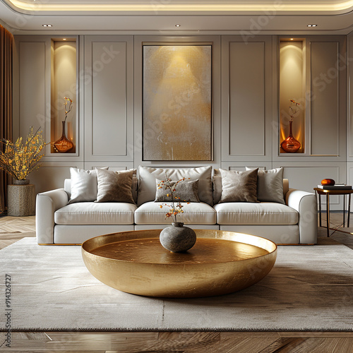 modern living room with fireplace