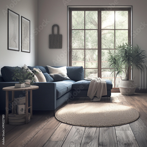 modern living room with sofa