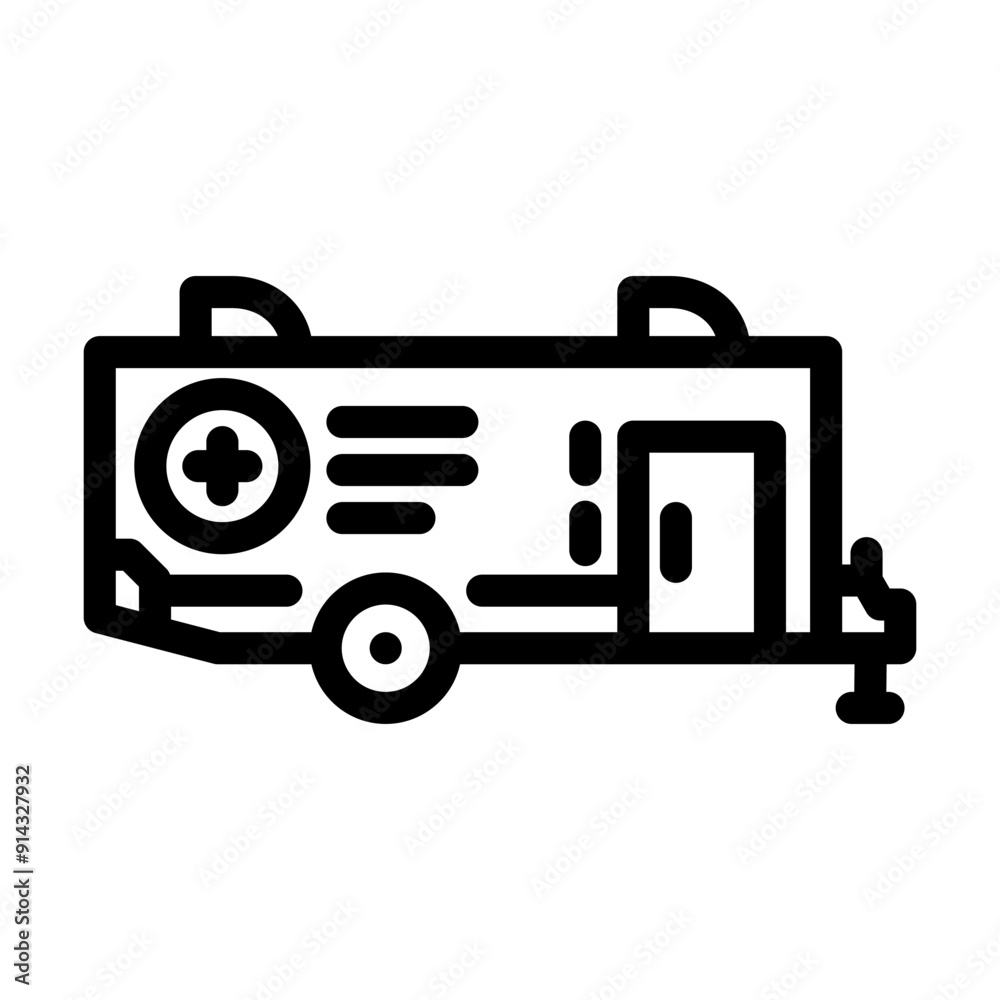 mobile clinic ambulance line icon vector. mobile clinic ambulance sign. isolated contour symbol black illustration