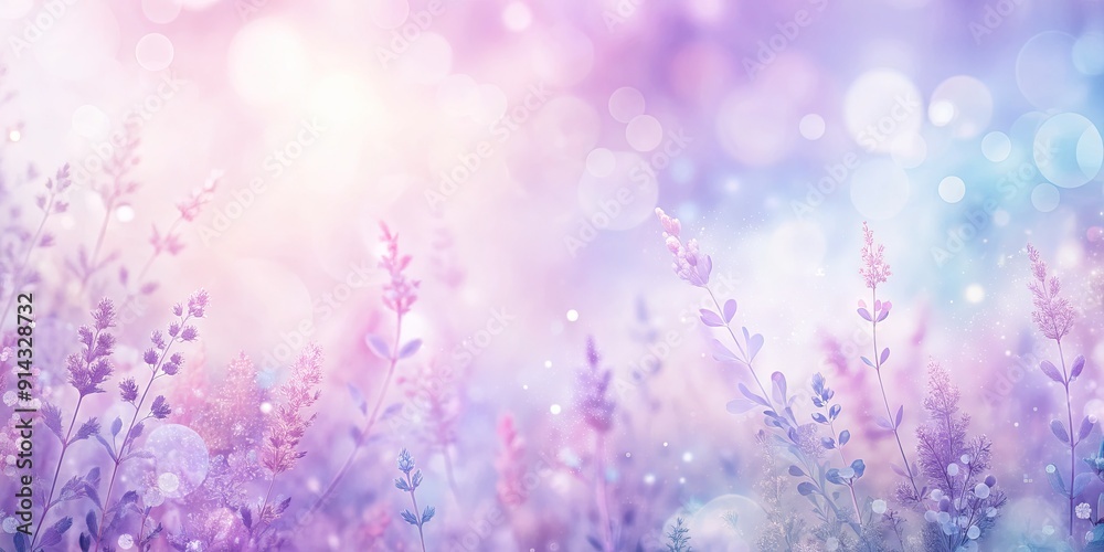 Soft focus lavender field in dreamy pastel colors. Soft focus lavender field in dreamy pastel colors.