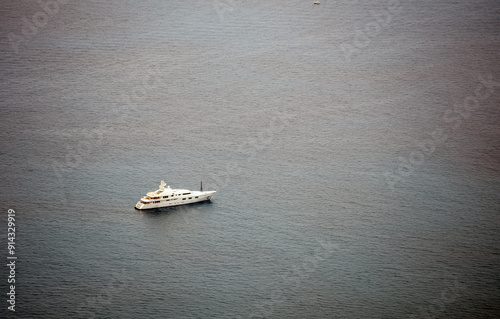 Obraz na płótnie Luxury Yacht Sailing in the Serene Open Sea, Italy, Europe w salonie