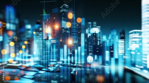 Visualization of economic growth with flourishing cityscape, Economy, Progress and Development