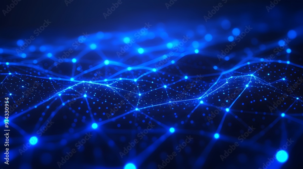 Abstract glowing blue digital network background with interconnected dots and lines, representing technology, data, and communication. Abstract glowing blue digital network background with interconnected dots and lines, representing technology, data, and communication.