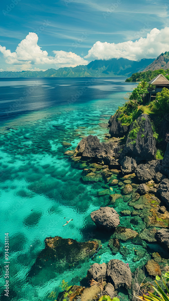 Scenic view of Sulawesi Island coastline