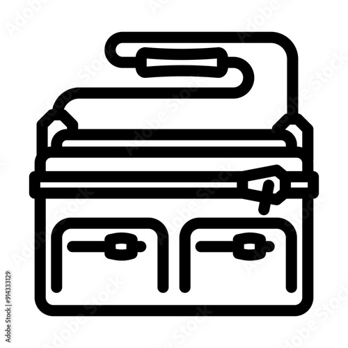 medical bag ambulance line icon vector. medical bag ambulance sign. isolated contour symbol black illustration