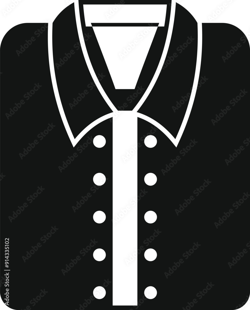 This simple black and white icon represents a shirt, perfect for projects related to clothing, fashion, and style