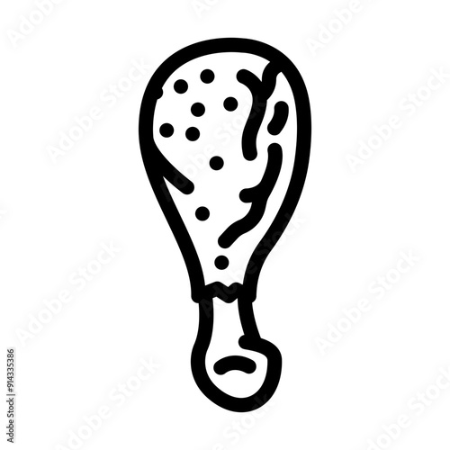 drumstick chicken fried line icon vector. drumstick chicken fried sign. isolated contour symbol black illustration