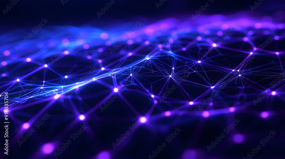 Futuristic network with glowing nodes and connections in a dark background. Suitable for technology and digital communication themes. Futuristic network with glowing nodes and connections in a dark background. Suitable for technology and digital communication themes.