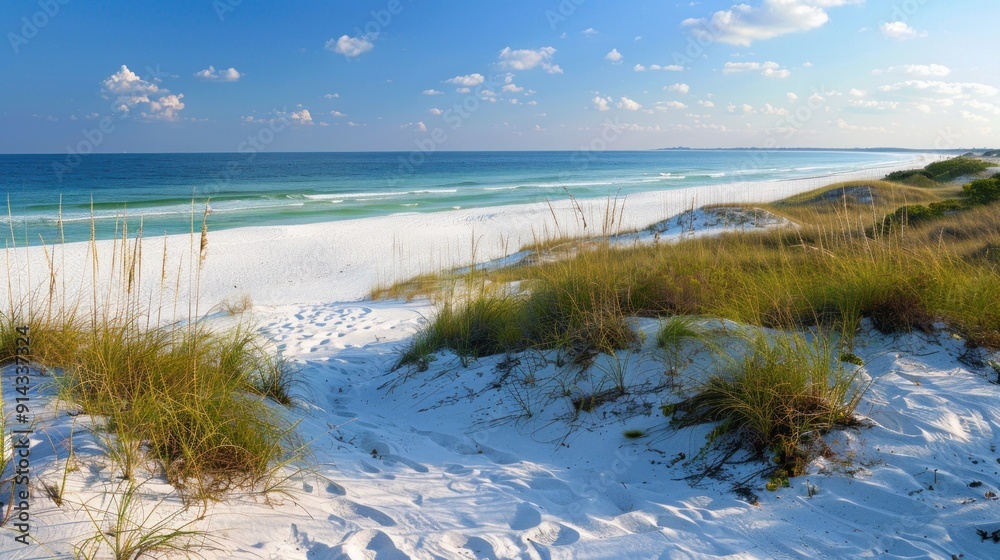 Scenic View of a White Sandy Beach Scenic View of a White Sandy Beach