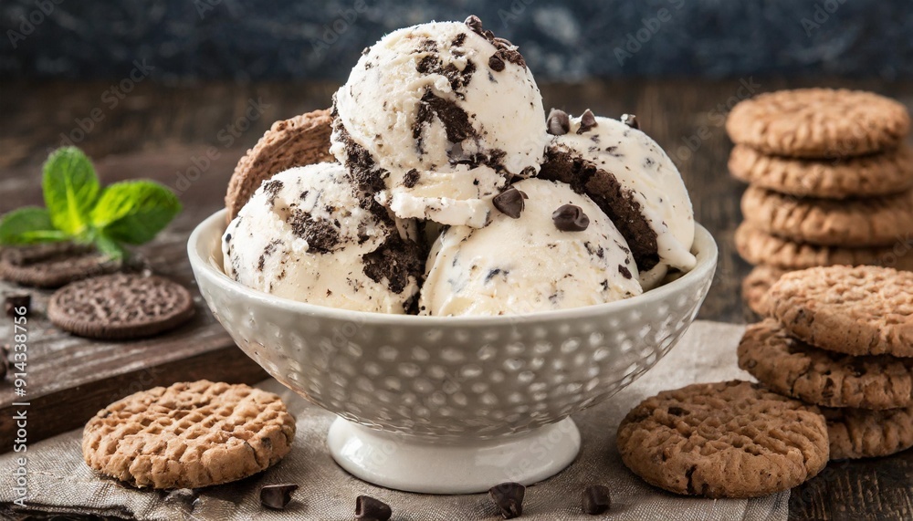 Creamy Cookies and Cream Ice Cream with Chocolate Cookies Creamy Cookies and Cream Ice Cream with Chocolate Cookies