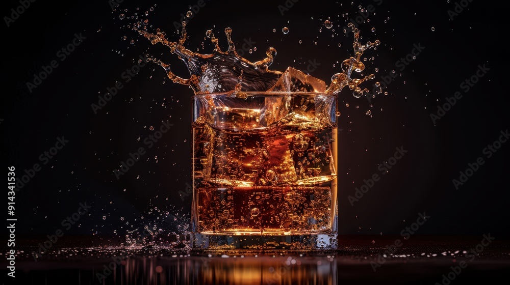 The Splashing Whiskey Glass
