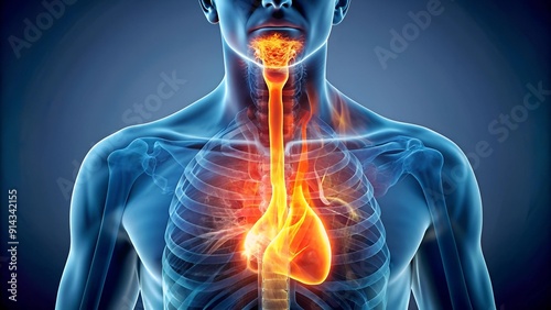 The Agony of Acid: A Visual Depiction of GERD's Impact on the Esophagus  Generative AI
