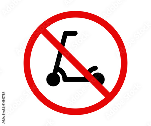 Scooters not allowed sign. Vector no scooters icon.