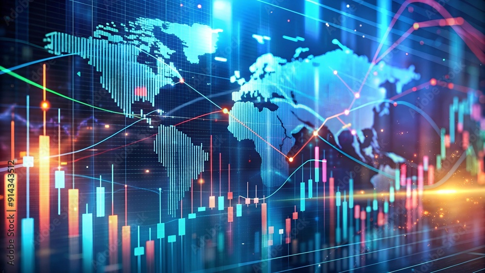 A mesmerizing gallery where forex charts dance and intertwine, revealing the intricacies of market movements. generative AI A mesmerizing gallery where forex charts dance and intertwine, revealing the intricacies of market movements. generative AI
