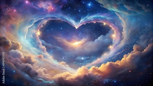 Celestial Heart Cloud: A Cosmic Embrace generative AI