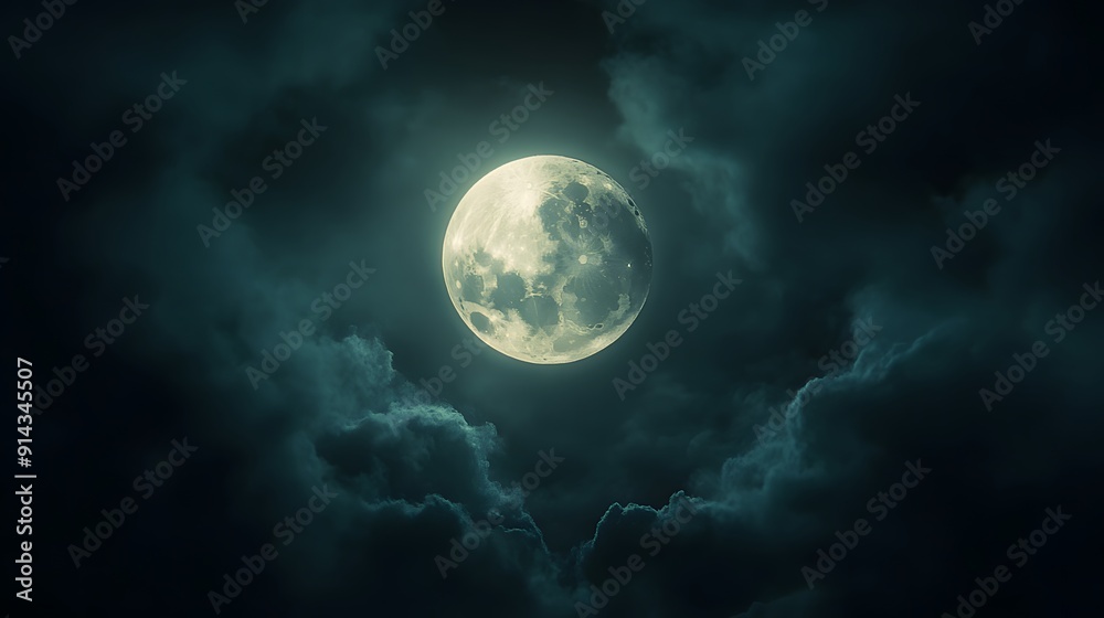 In the dark night, clouds in front of moonlight, creating an eerie atmosphere. The clouds form intricate patterns that resemble shadows and designs from darkness In the dark night, clouds in front of moonlight, creating an eerie atmosphere. The clouds form intricate patterns that resemble shadows and designs from darkness