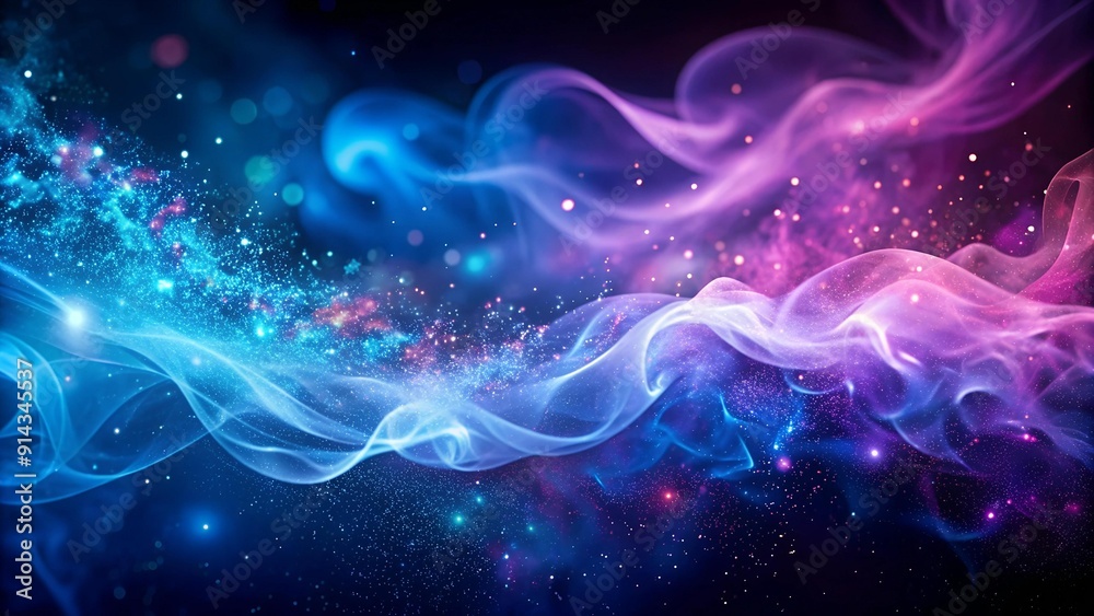 Obraz premium Ethereal Dance of Blue and Purple Smoke AI generated