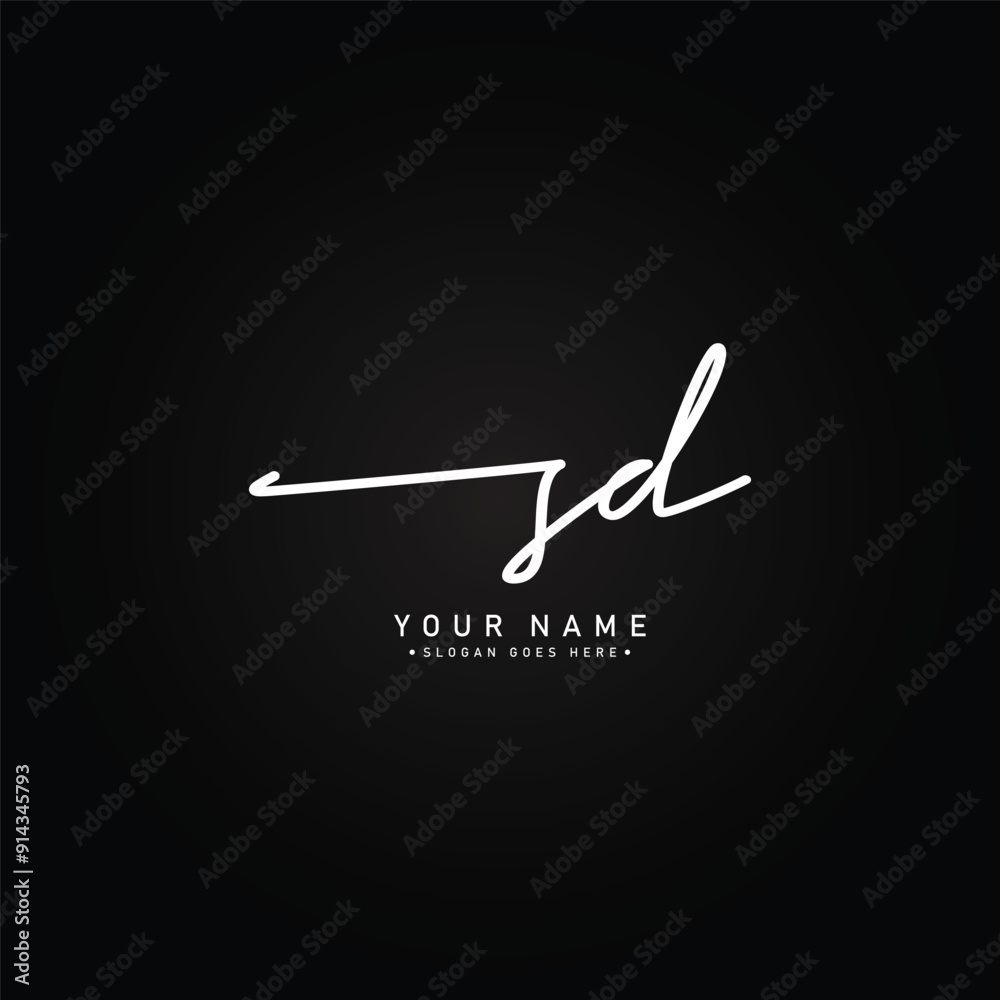 Handwritten Signature logo for Initial Letter SD - Vector Logo Template for Alphabet S and D Handwritten Signature logo for Initial Letter SD - Vector Logo Template for Alphabet S and D