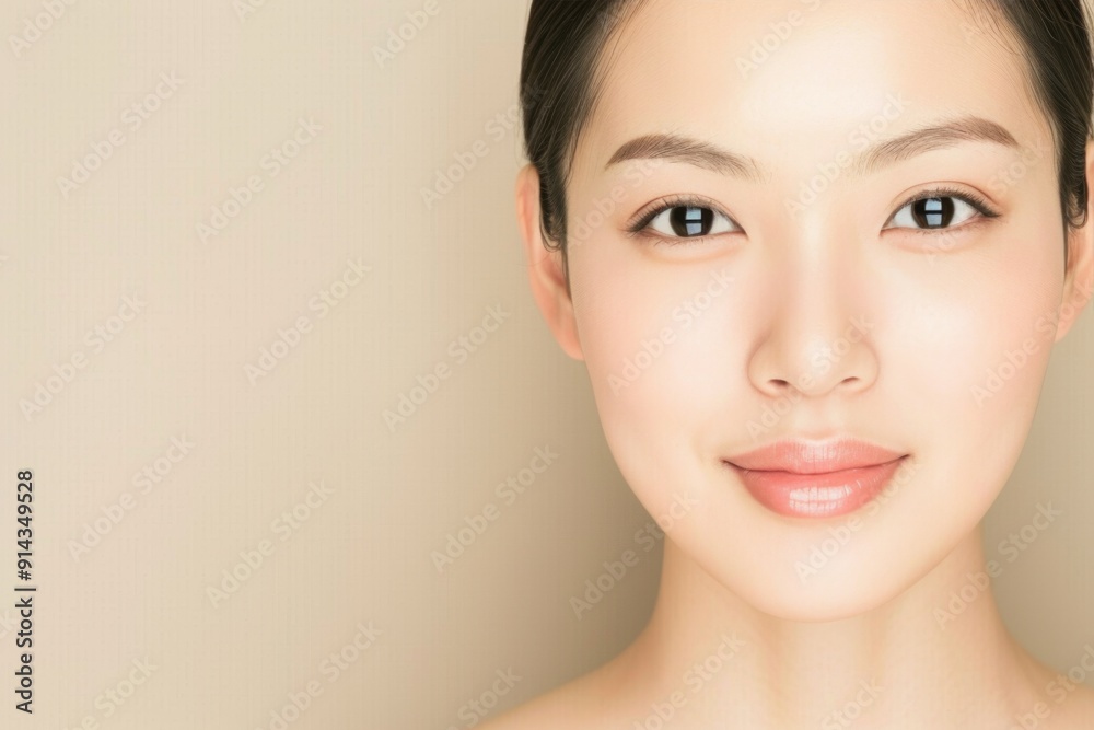 Serene Asian Beauty with Flawless Skin and Natural Makeup Serene Asian Beauty with Flawless Skin and Natural Makeup